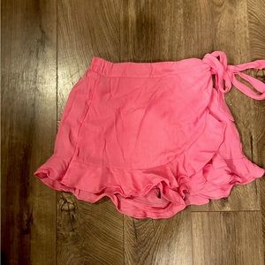 American threads pink mini skirt w built in shorts